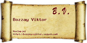 Bozzay Viktor névjegykártya